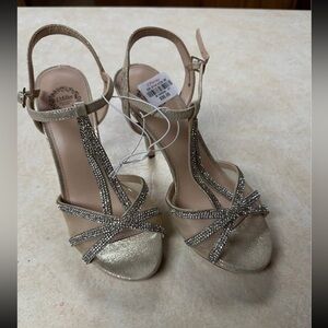 Gold Strappy Women's Heels